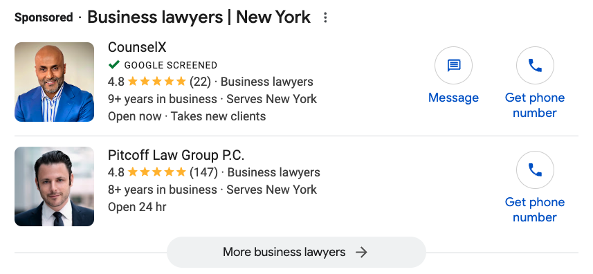 local service ads for law firms